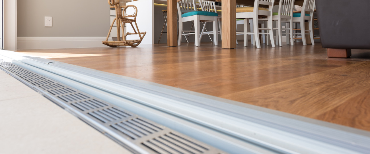 house with big windows and with pool